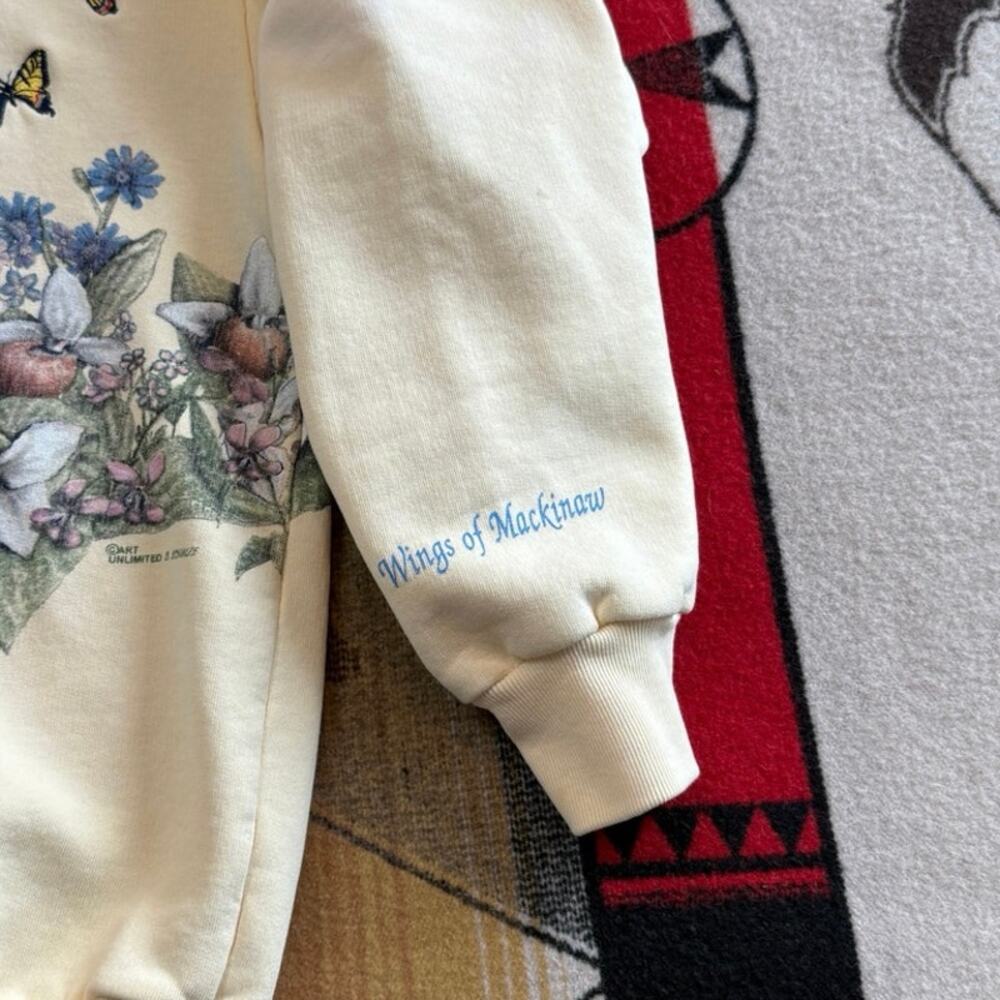 Vintage 90s Women’s Art Unlimited Butterfly Nature Outdoor Sweatshirt Size Small - Picture 7 of 14